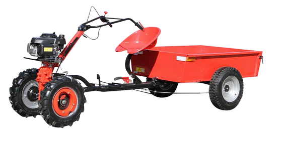 125Kg 4 Wheel Garden Tiller Machine เพลาเดียว 400Kg Load รถแทรกเตอร์ขนาดเล็ก Rotary Tiller