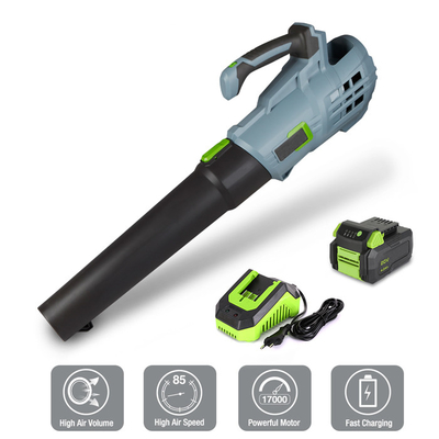 16000RPM 60Hz Wireless Air Blower ไร้สาย Leaf Blower พร้อมแบตเตอรี่และเครื่องชาร์จ