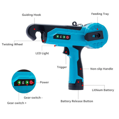 7.4V 1.96in เครื่องผูกไฟฟ้าแบตเตอรี่ขับเคลื่อนผักพืชเครื่องผูกเถา