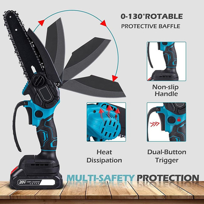 550W 12m/S เลื่อยยนต์ไร้สายแบบพกพาแบบใช้มือถือพร้อมแบตเตอรี่และอุปกรณ์ชาร์จ