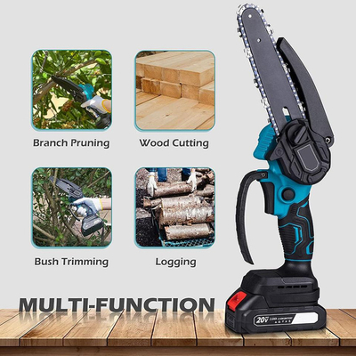 550W 12m/S เลื่อยยนต์ไร้สายแบบพกพาแบบใช้มือถือพร้อมแบตเตอรี่และอุปกรณ์ชาร์จ