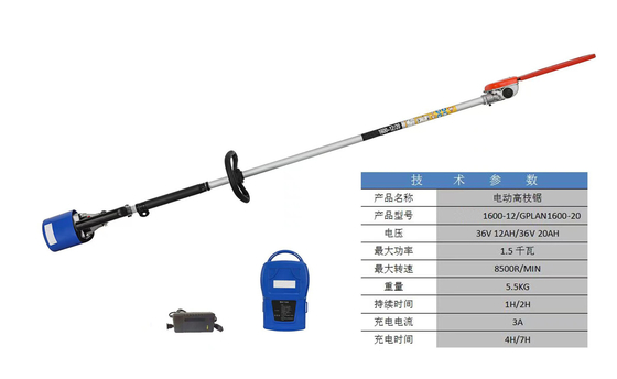 36V 12AH ลิเธียมไฟฟ้า Telescopic Tree Saw ยาว Handle Electric Chainsaw